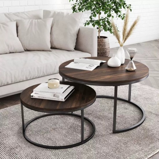 Wooden & Metal Table Set 2 pieces